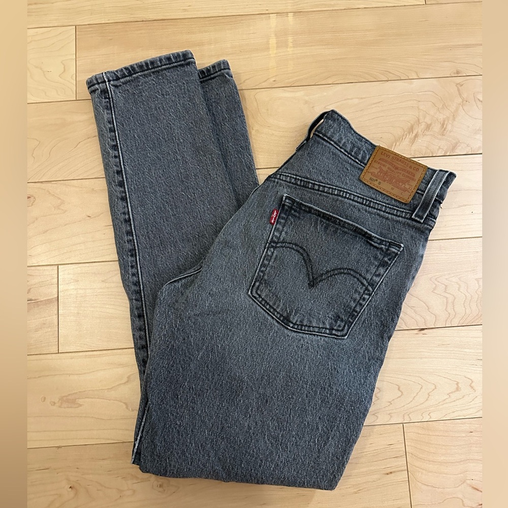 Levi's Premium 501 Skinny Grey Denim Jeans (25/28)